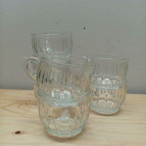 Jeannette Glass Company Centennial clear pressed glass punch cup Set Of 7